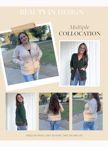 Short Cardigans Color Blocked Button Down Sweaters with Pockets Z914332