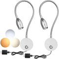 Set of 2 Chrome LED Reading Lamps with Touch Dimmer J191515