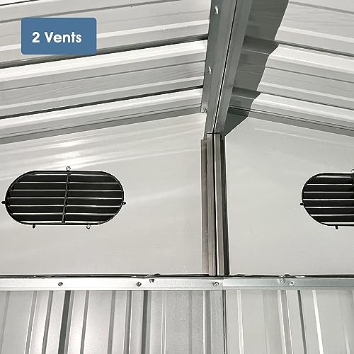8 x 6 FT Outdoor Metal Storage Shed, Dark Gray S4171