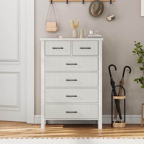 Natural Oak 6 Drawer Wood Dresser T413