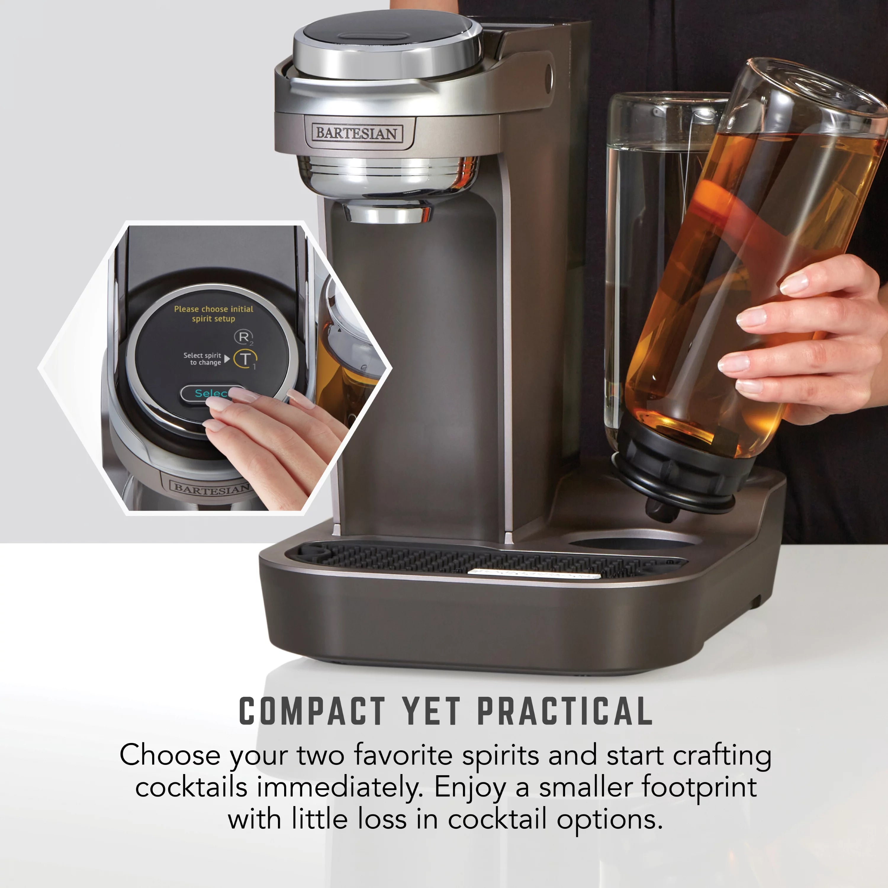 2 Glass Spirit Bottles Cocktail Machine X472