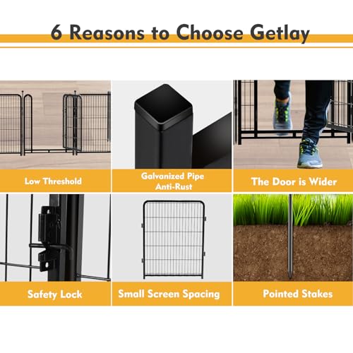 32 in H 8 Panels Metal Dog Fence Y42070