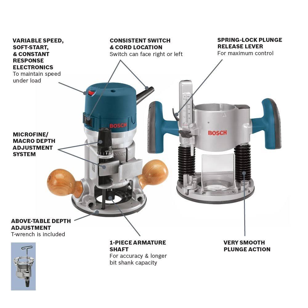 12 Amp 2-1/4-Horsepower Plunge and Fixed Base Router Q135689