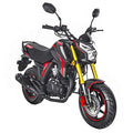 150cc Gas Motorcycle Moped Scooter Street Motorcycle Bike（Black/Red） R111002