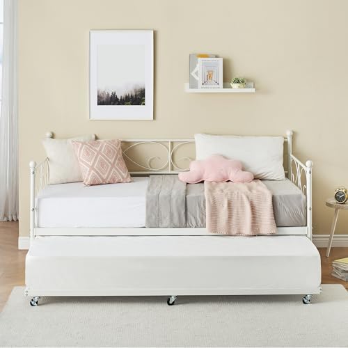 Black Metal Platform Sofa Bed Frame with Metal Slats, Metal Headboard and Footboard Z6633