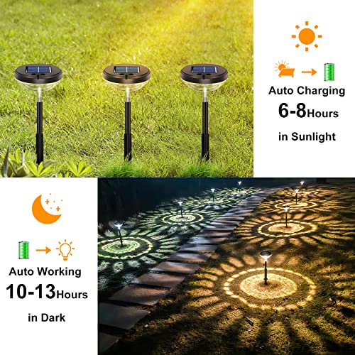 Solar Pathway Lights 8 Pack Warm White Cool White LED Outdoor IP67 Waterproof Path Lights U4947