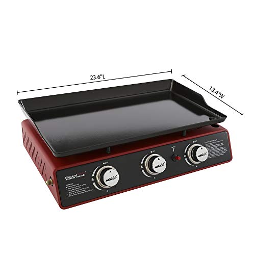 24-Inch 3-Burner Portable Table Top Gas Grill Griddle R7437