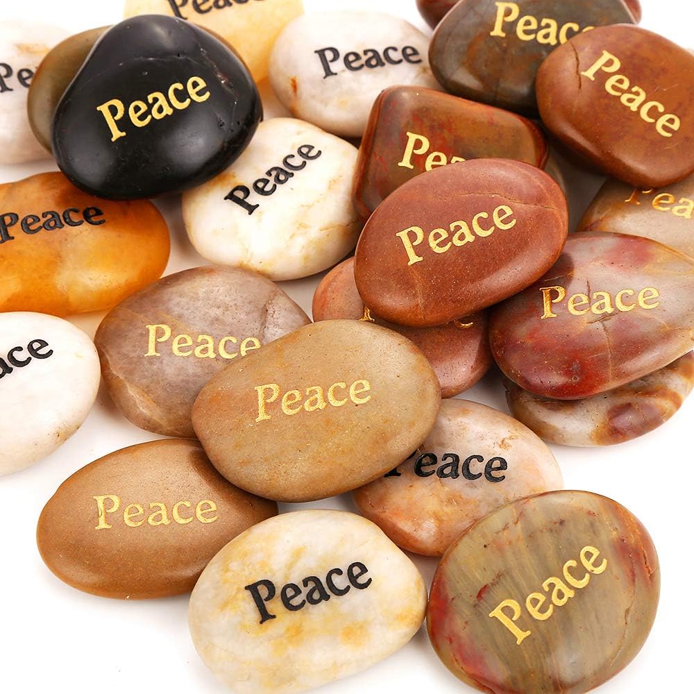 50 PCS Engraved Stones, 2"-3" Each B101394
