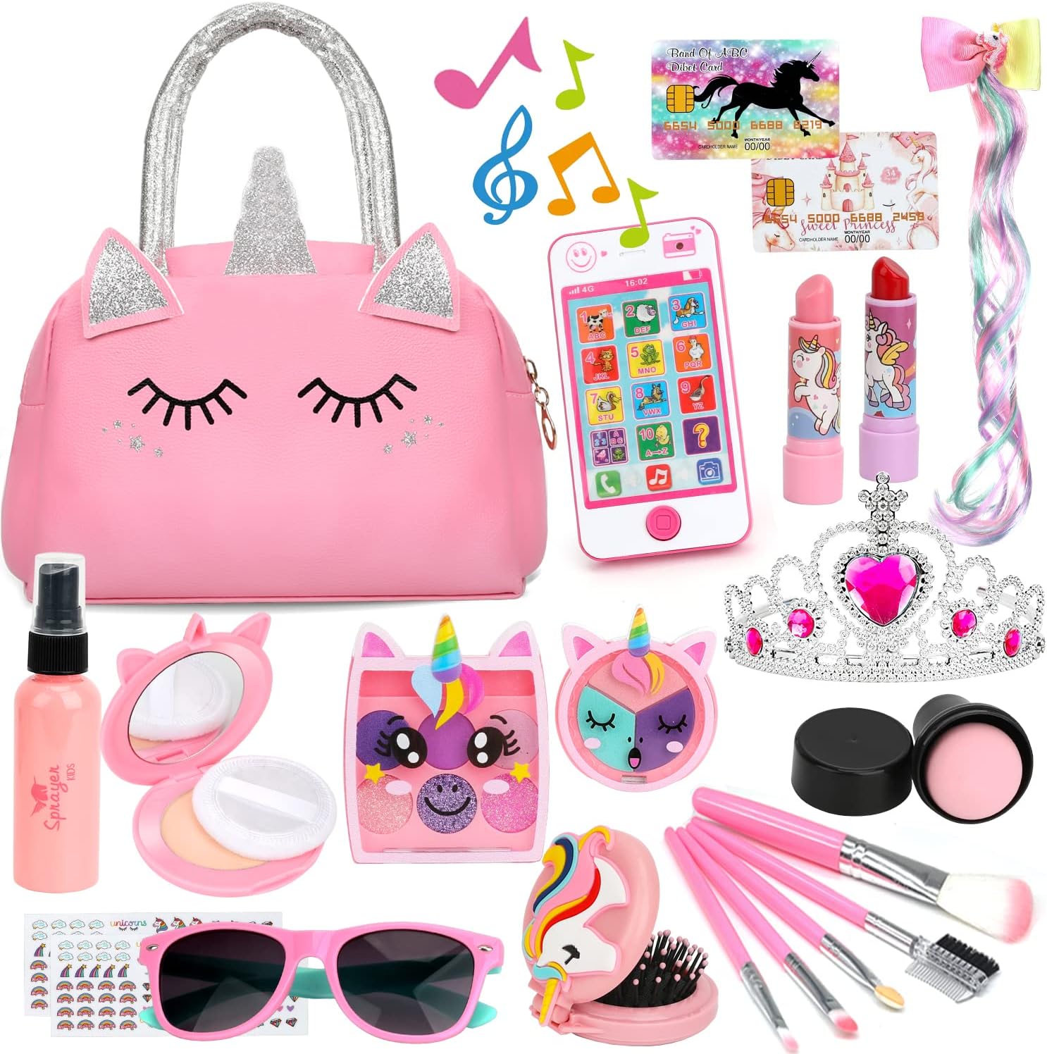 Fake Pretend Makeup Purse with Kids Phone V32511
