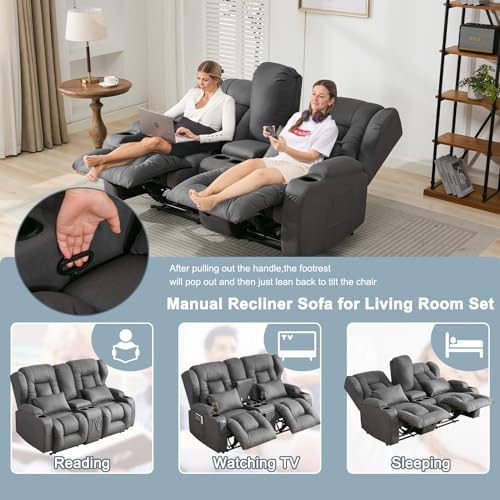 Beige RV Loveseat Recliner Sofa O79851