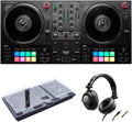 2 Deck Motorized DJ Controller with Cover and Closed-Back Headphones L64657