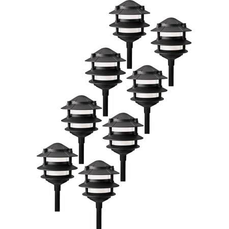 Low Voltage Cast Aluminum Path Light, Black, 8 Pack U432
