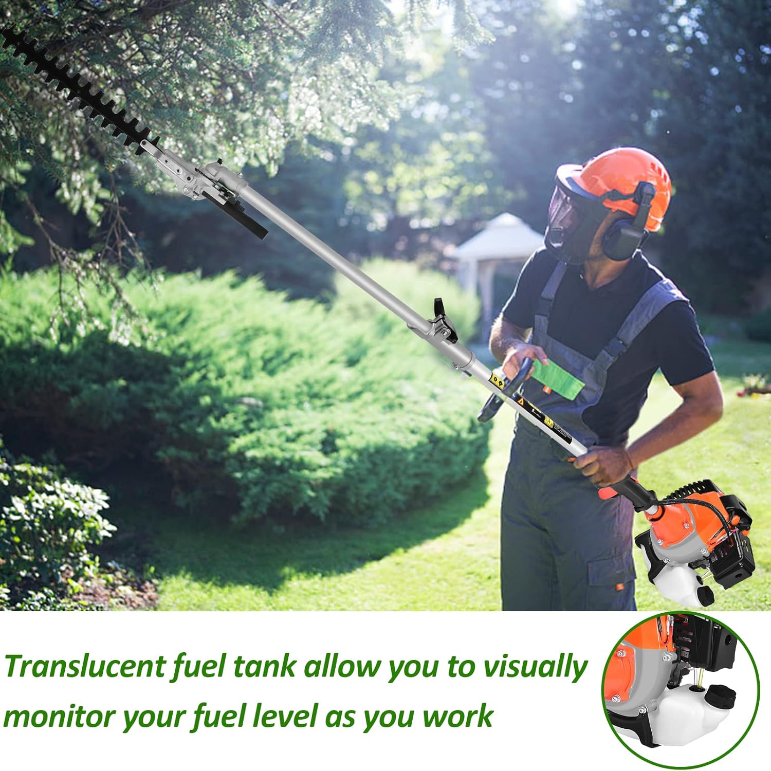 52cc 6 in 1 Gas Petrol Hedge Trimmer Brush Cutter Chainsaw Grass Pruner Multifunctional Y447