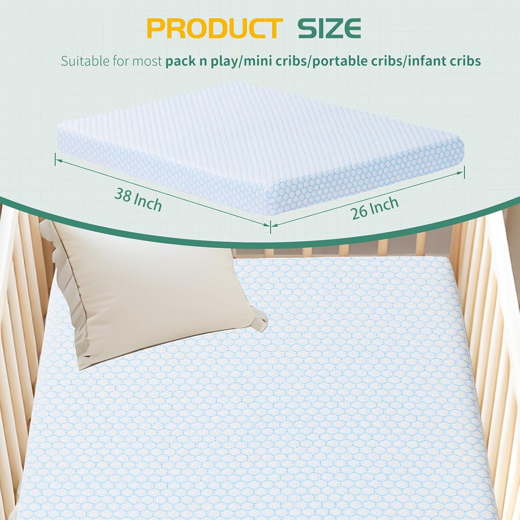 38"x26" Memory Foam Pack N Play Mattress Pad with Washable Removable Cover A83899