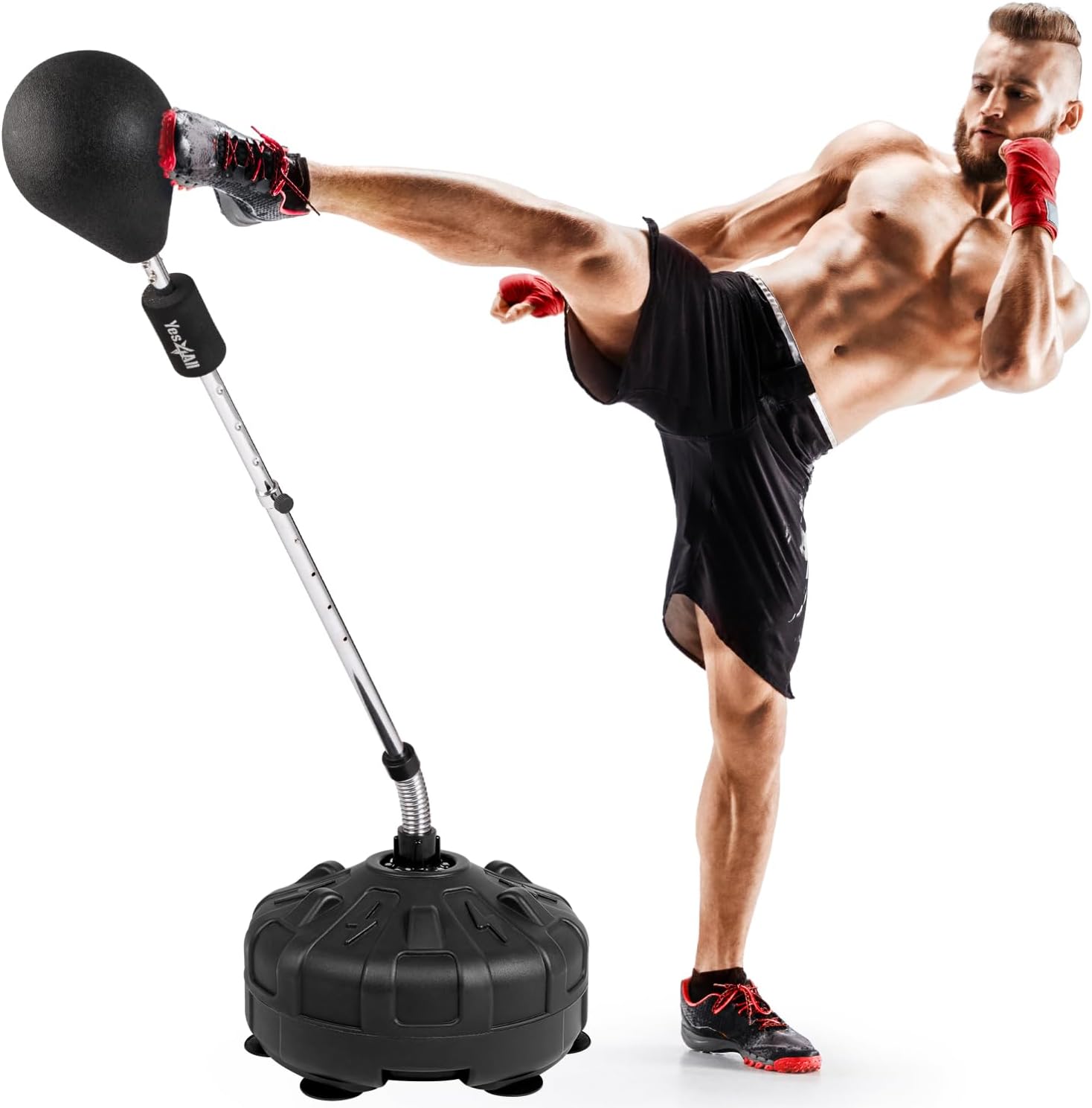 Punching Bag with Stand, Adjustable Height, PU Leather Speed Reflex Ball E942570