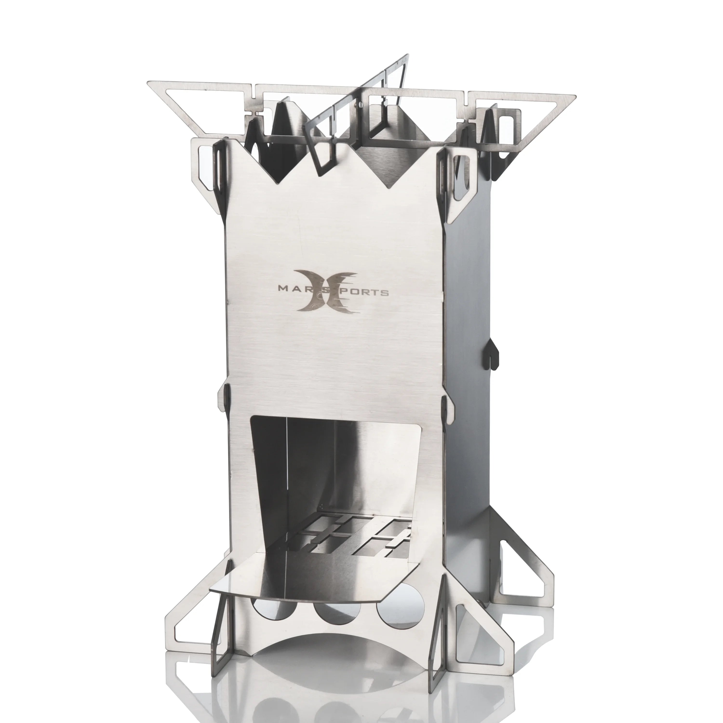Folding Stainless Steel Wood Burning Camp Stove R721385