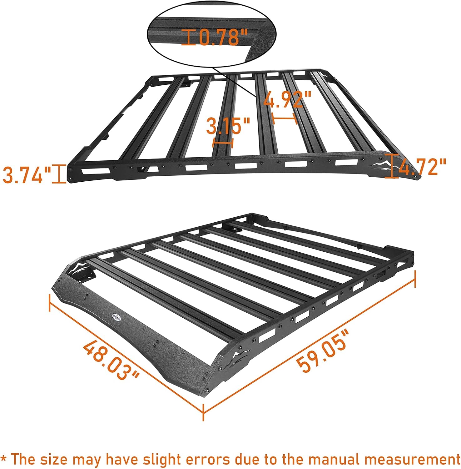 Roof Rack Top Basket Luggage Storage Cargo Carriers for Double Cab L4793