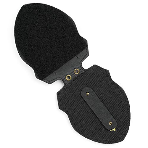 Leather Police Badge Belt Clip Holder with Stainless Steel Chain and Concealed Photo Pocket P5702