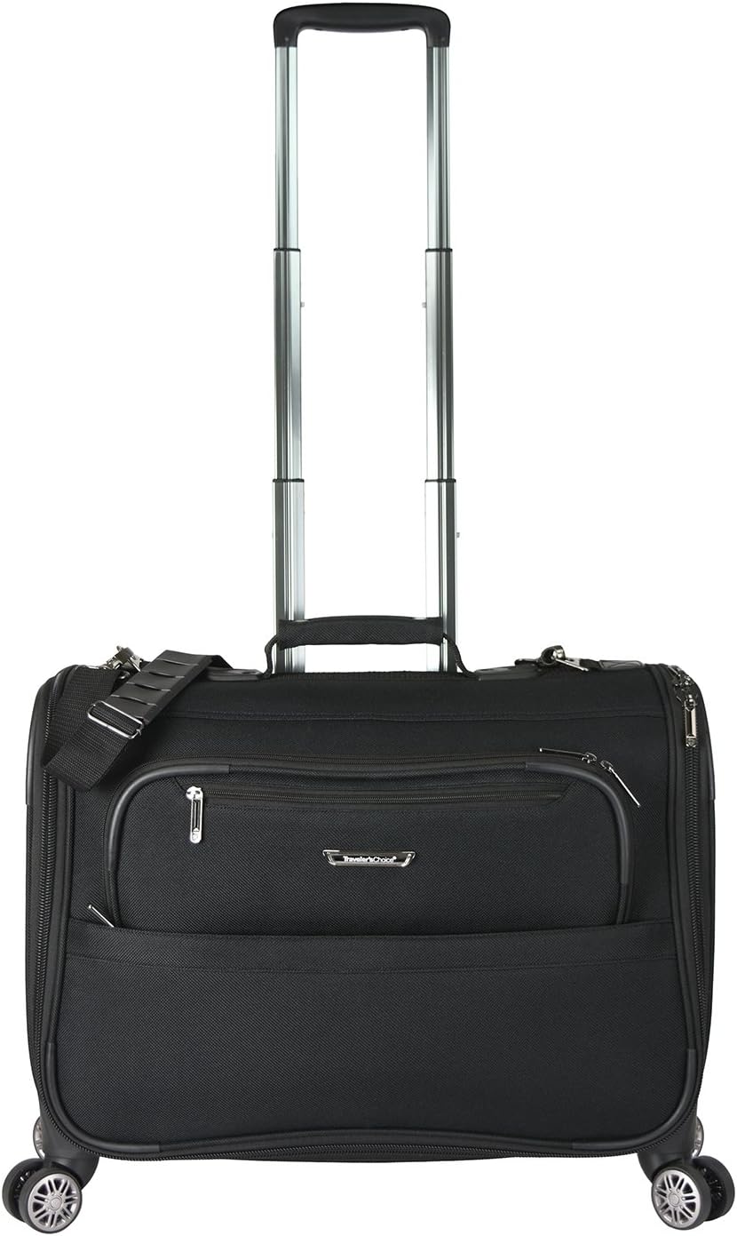Black 21-Inch Softside 8-Wheeled Spinner Garment Bag Luggage I4033