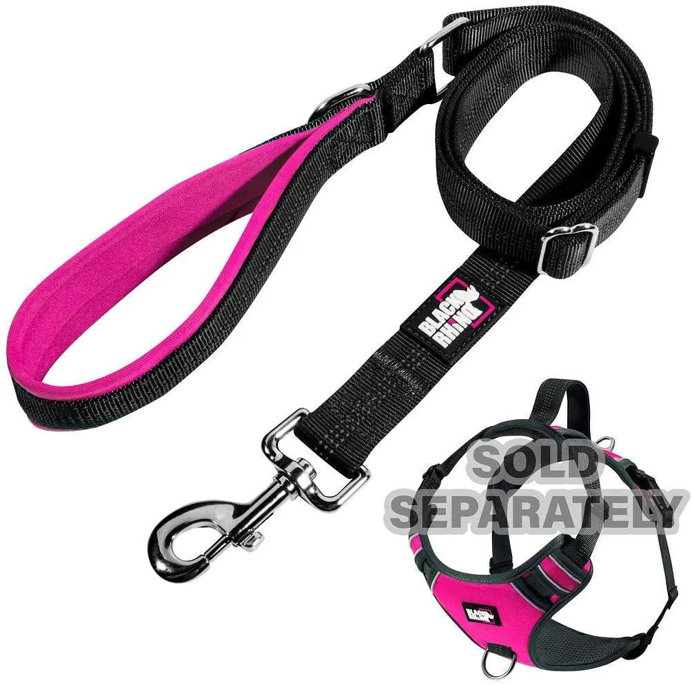 Padded Handle Adjustable Dog Leash (Pink/Black) H103333
