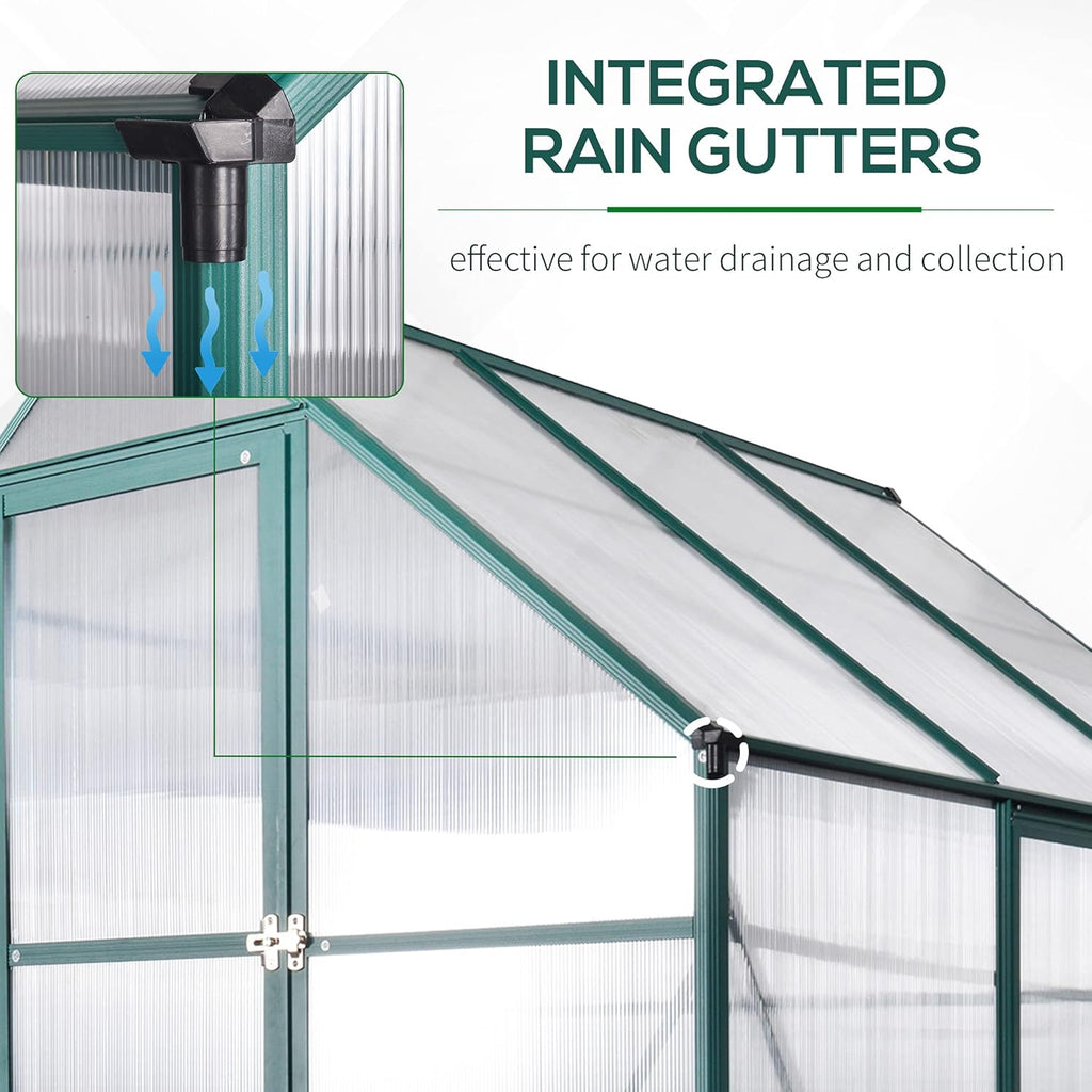 6' x 8' x 7' Walk-in Polycarbonate Greenhouse S16684