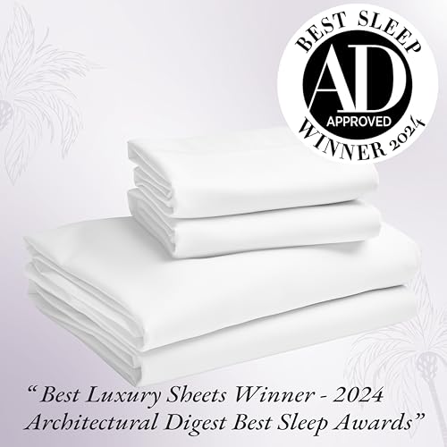 1000 Thread Count Queen Size 4 Pc 100% Cotton Sateen Bed Sheets (White) Y688749
