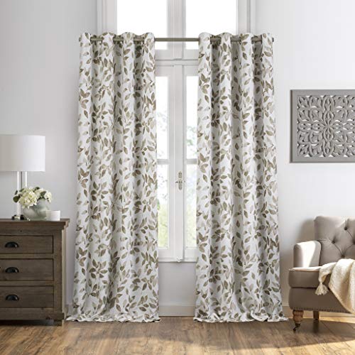 Blackout Linen Blend Window Curtain, 52 in x 84 in, Grey O52712