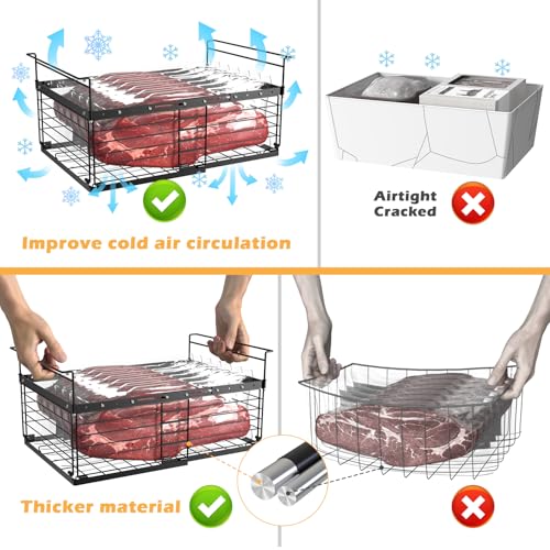 2 Pack Expandable Metal Freezer Baskets Black H73579