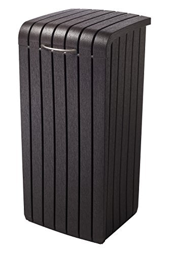 32 Gallon Resin Trash Can with Lid Brown H173