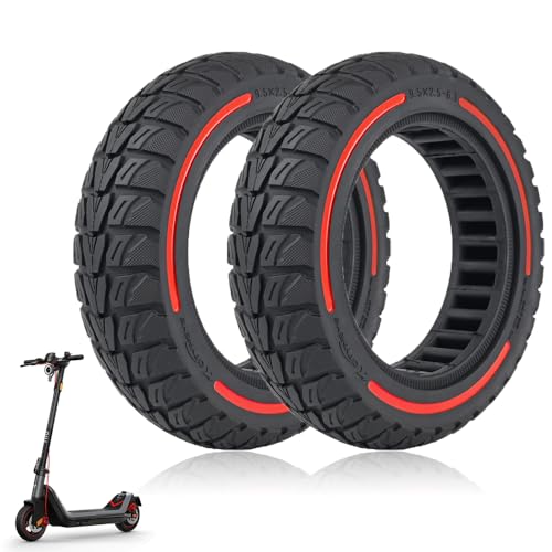 9.5x2.50 Solid Tire 9.5 inch Tubeless Rubber Tire 2pc Red J213553