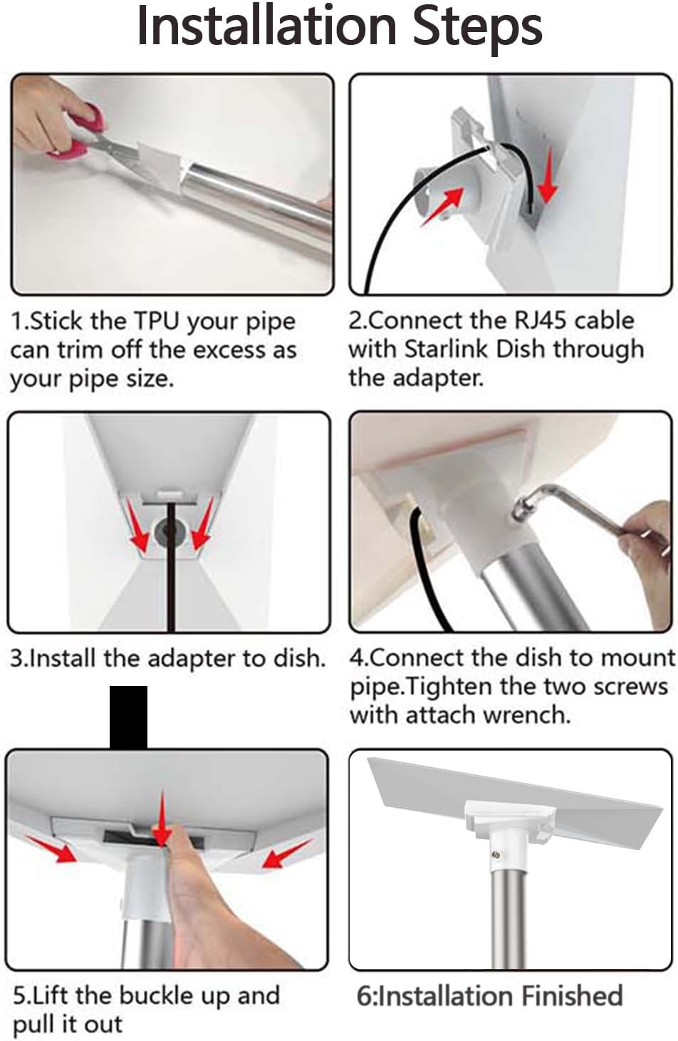 Pipe adapter mount for Starlink Gen 3 X348147