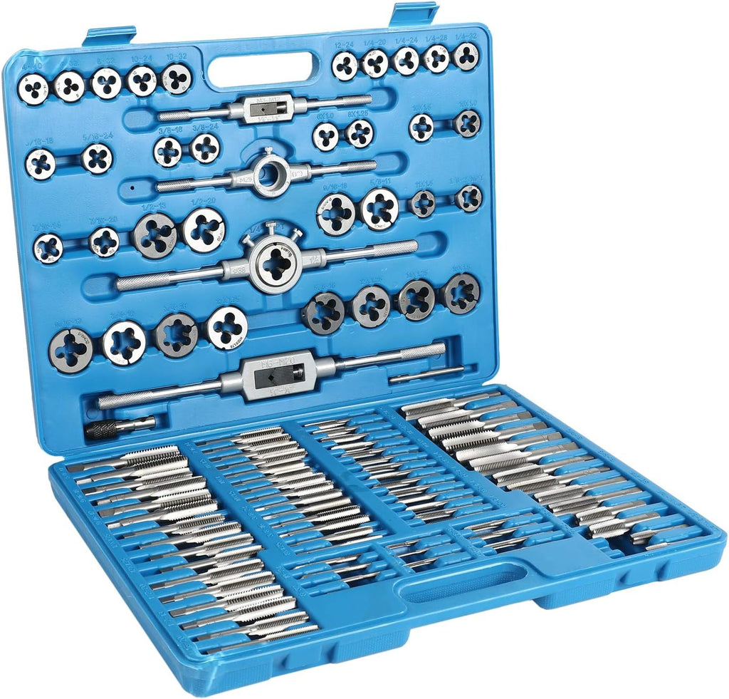 86 Piece Metric and SAE Standard Tap and Die Set with Metal Carrying Case X551