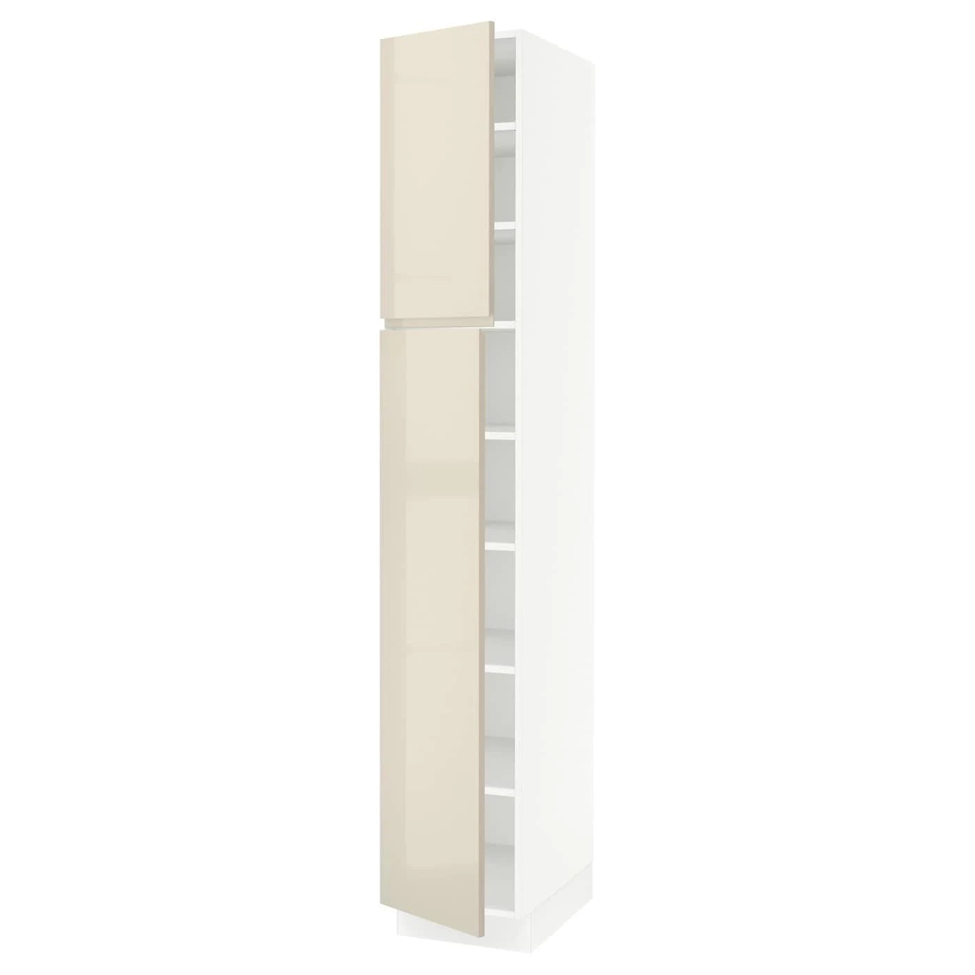 White High Cabinet with shelves and 2 Doors F496273
