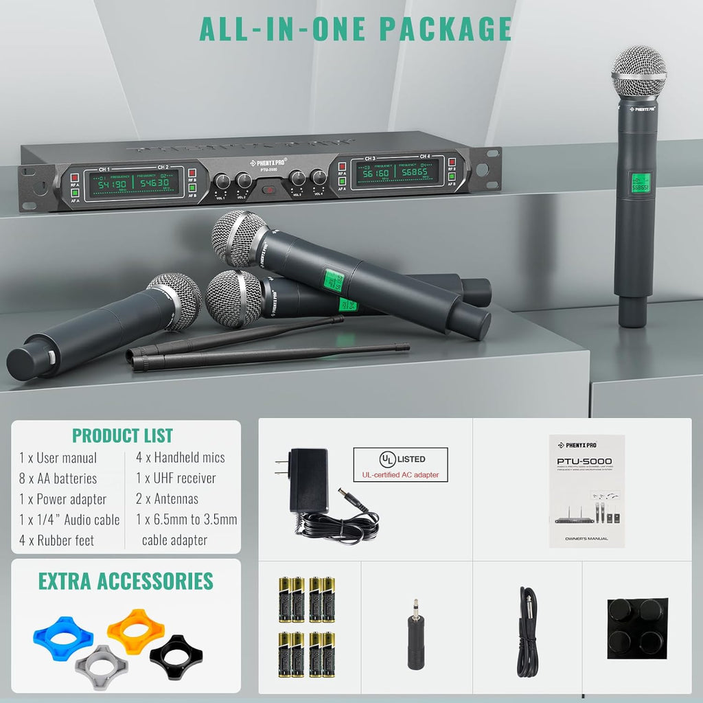 4-Channel UHF Wireless Handheld Dynamic Microphone System N681698