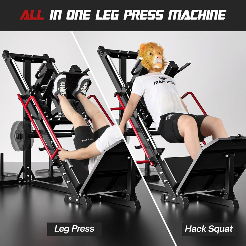 Red Leg Press Hack Squat Machine with Linear Bearing and Weight Storage Q523492