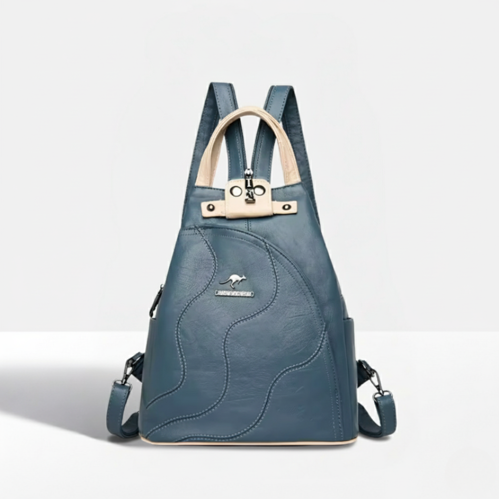 Compact Vegan Leather Backpack