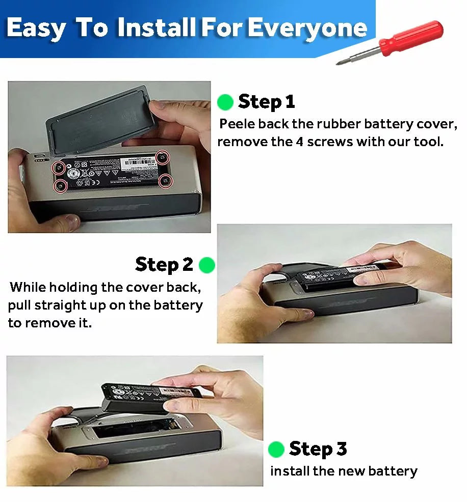 7.4V 2900mAh Replacement Battery for Boses SoundLink Mini Bluetooth Speaker L4189