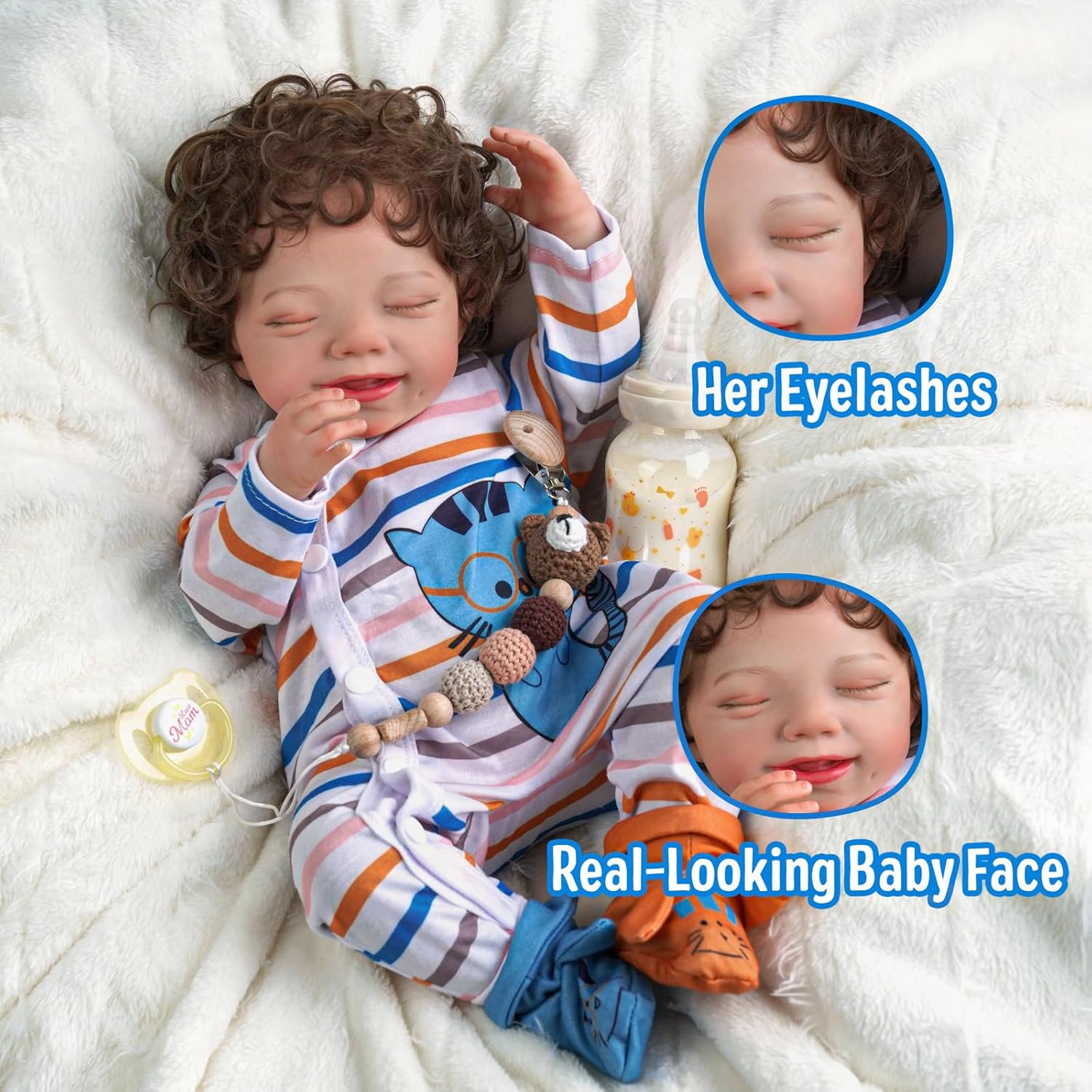 20-Inch Soft Body Reborn Baby Dolls with Toy Accessories O92951