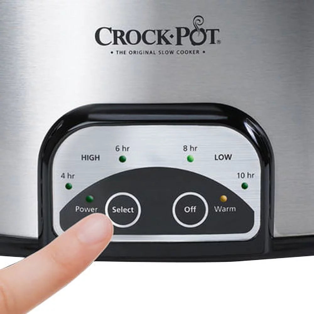 6 Quart Brushed Stainless Steel Slow Cooker Y249323