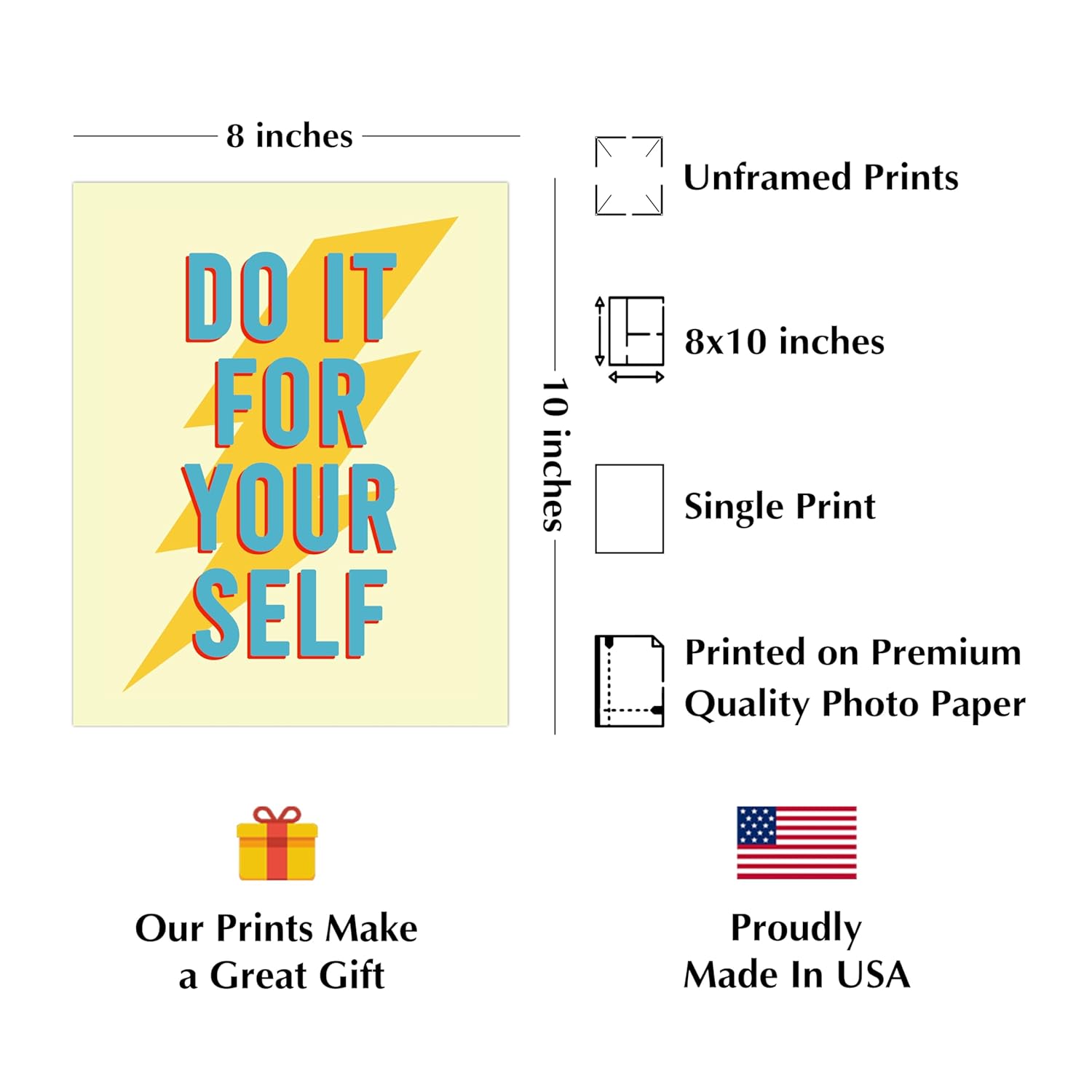Success Inspirational Quote Wall Art Print, Unframed - 8x10 H51938