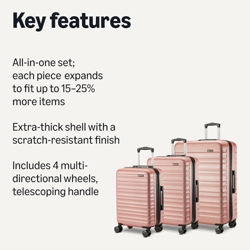 21" Hardside Carry-On Luggage, Hardshell Suitcase, Black N8902