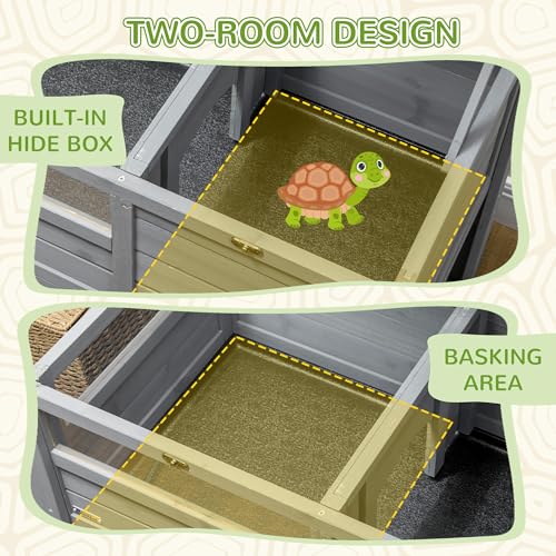 Gray Tortoise Enclosure with Shelf Storage U433612