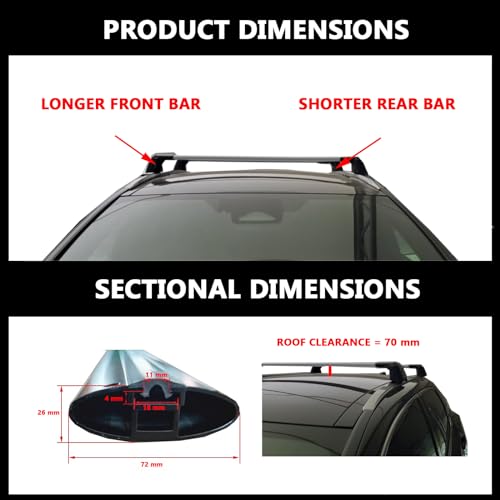 Silver Lockable Roof Rack Crossbars E85068