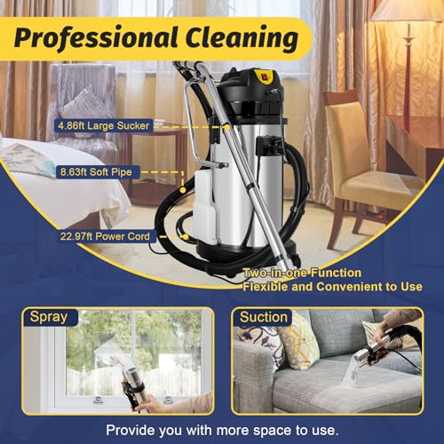Portable Carpet Cleaning Machine with Mobile Tires (40L) O954