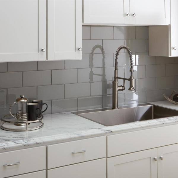 8 ft White Laminate Countertop Kit with Left Miter and Full Wrap Ogee Edge Z959