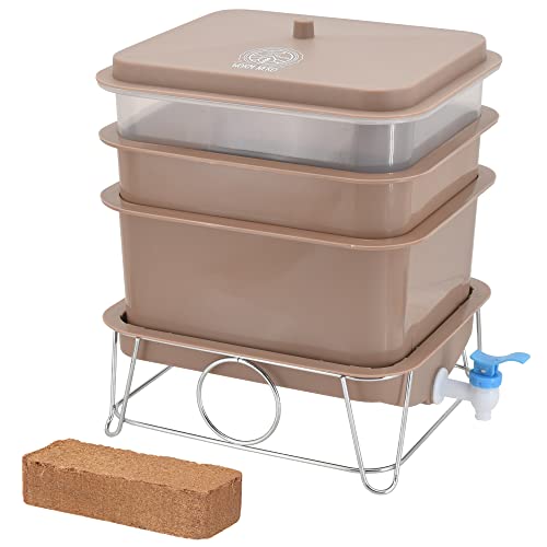 4-Tray Worm Composting Bin Kit with Coco Coir Brick V2621