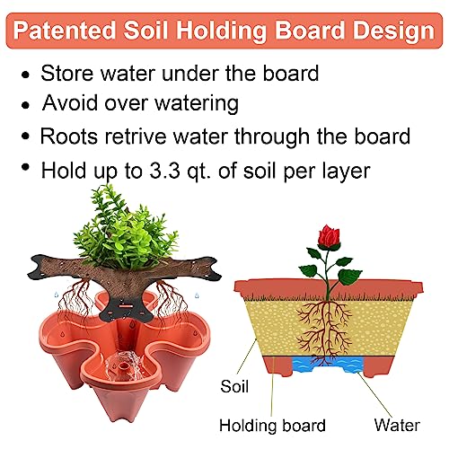 7 Tier Stackable Planters with Removable Wheels J6046
