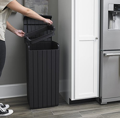 32 Gallon Resin Trash Can with Lid Brown H173