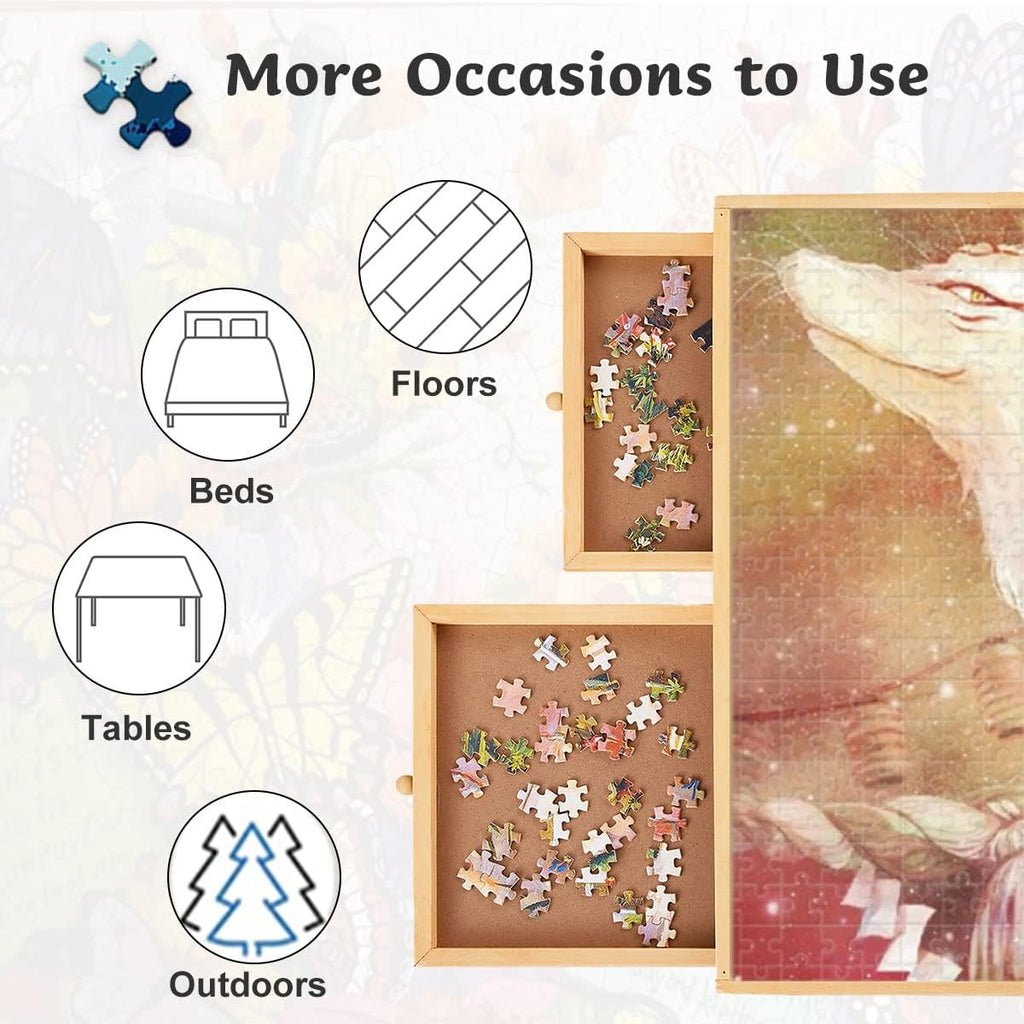 1500 Piece Puzzle Board with 4 Storage Drawers Z448