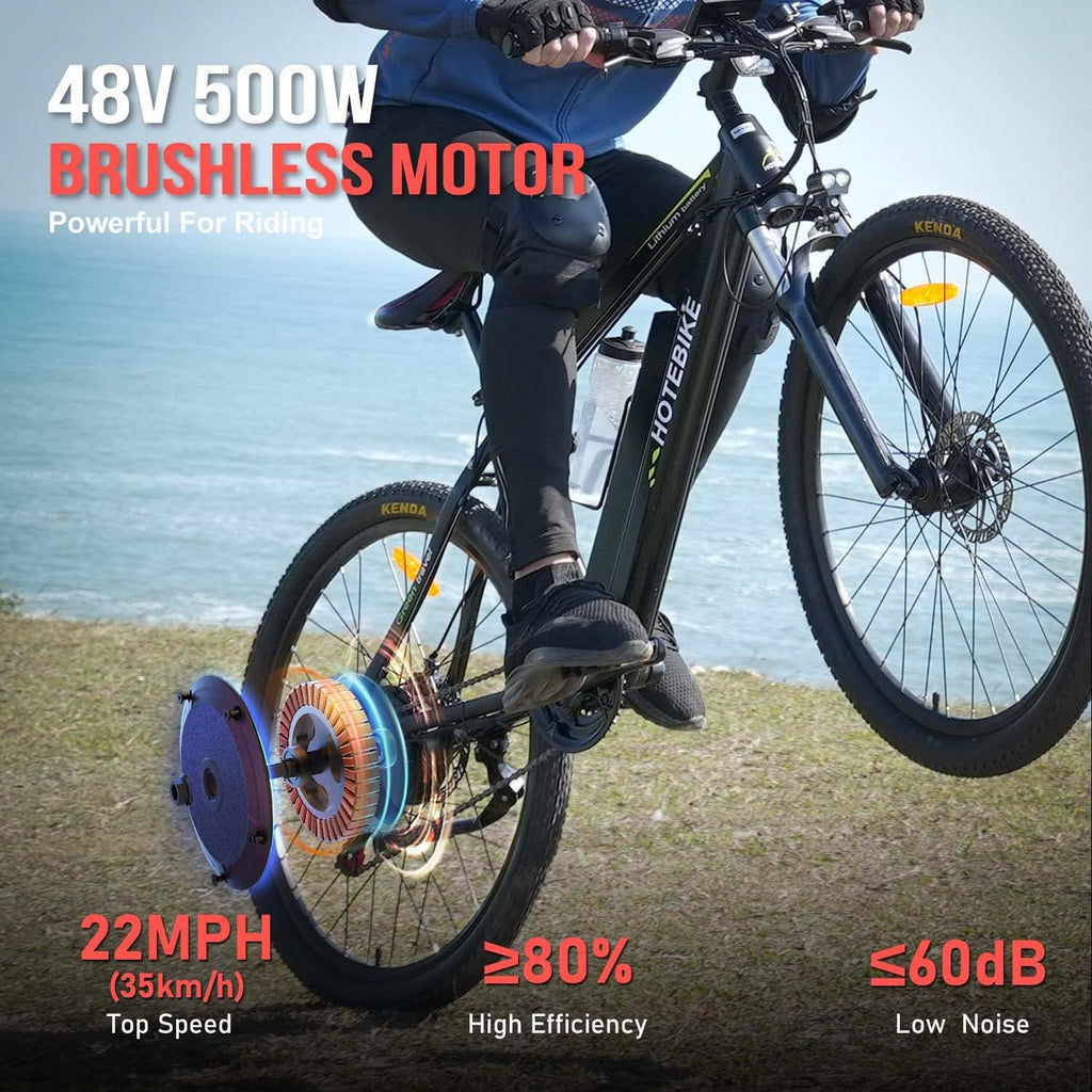 26" 500W Electric Mountain Bike with 48V 13AH Removable Battery 21 Speed A4207